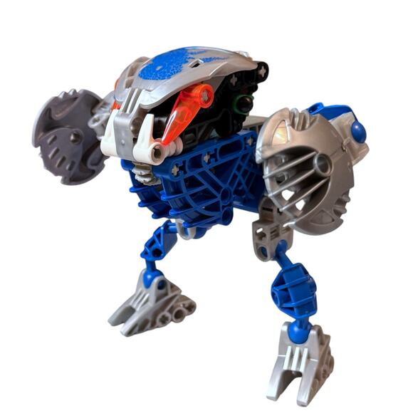 Vintage LEGO BIONICLE Gahlok-Kal Blue Orange 8578 Set with Canister Complete Set - Picture 2 of 11